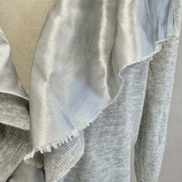 Banana Republic Gray Long Sleeve Ruffle Lightweight Shrug Cardigan Size Small - Picture 5 of 15